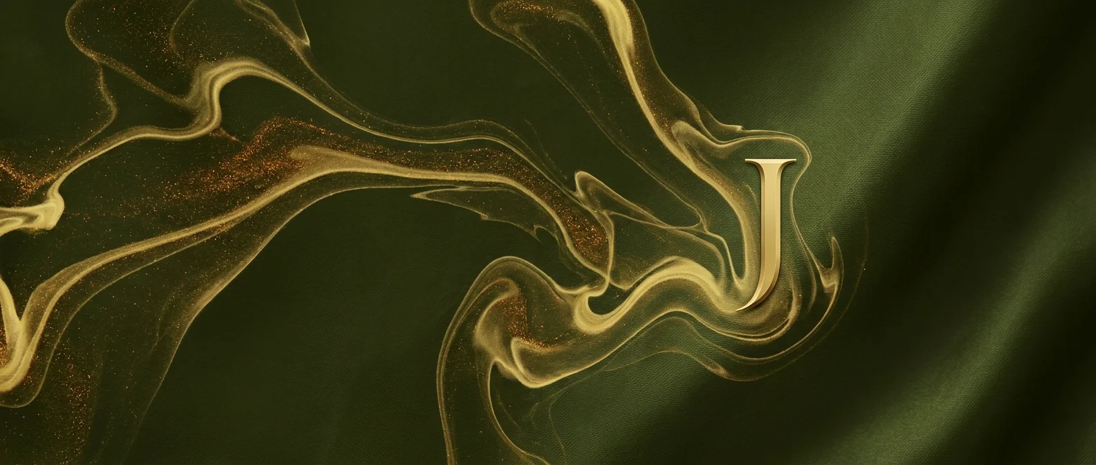 Jasmeet Chahal — moss green and citrine silk monogram artwork